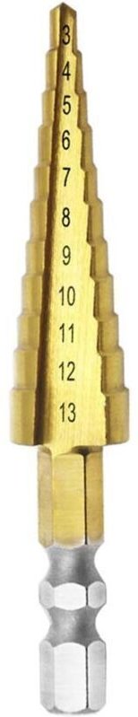Mengshen 3-13 mm Stufenbohrer, titanbeschichteter HSS-Stufenbohrer mit Sechskantschaft, professioneller Pagoden-Stufenbo...