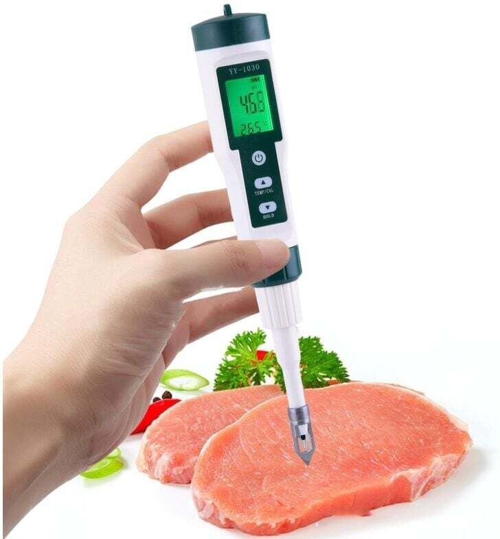 Digitales pH-Meter für Lebensmittel: Präziser pH-Tester für Wasser, Käse, Sauerteig, Konfitüren, Fleisch und feste Probe...