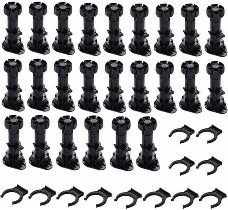 Vtizikl 24 pieds d'armoire en plastique, pieds de meubles, pieds de meubles réglables (80 mm-100 mm), pieds de meubles e...