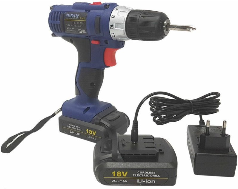 Akku-Bohrschrauber Mit 2 Wiederaufladbaren Akkus, R18v 2500 Mah