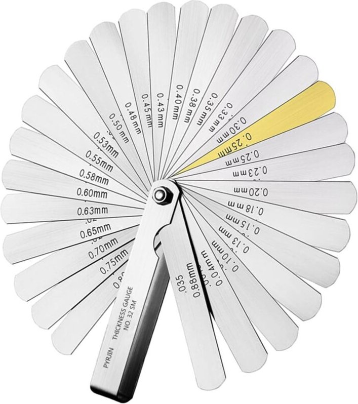 Jusch - Fühlerlehre, Fühlerscheibensatz, metrische/imperiale Markierung, zum Messen von Abstandsbreiten/-dickengrößen