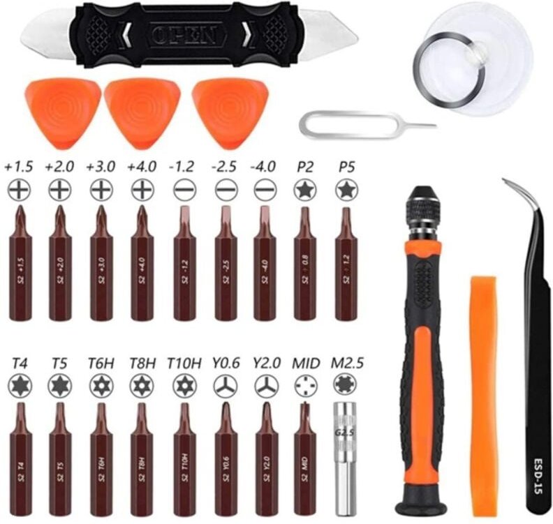 Präzisions-Elektronik-Service-Werkzeugsatz – Perfekt für iPhone, Samsung, Huawei, Xiaomi – 27-teilig