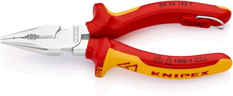 Knipex - 08 26 145 t Spitz-Kombizange Mehrk. vde, verchr. 145 mm