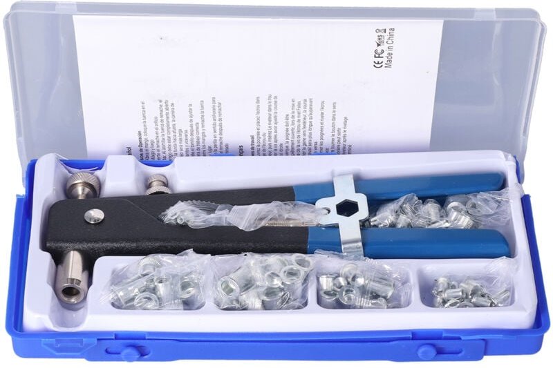 Nietpistolen-Set M3, M4, M5, M6, M8 mit Dornen, Gewindemutternzangen-Set aus Edelstahl und Aluminiumlegierung, manuelles...