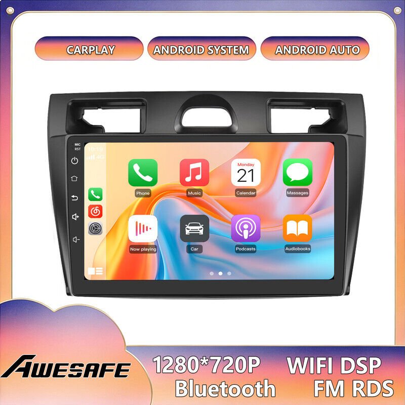 AWESAFE Autoradio Android 13 für Ford Fiesta (2006-2011) 2GB+32GB mit 9'' Touchscreen Carplay Android Auto GPS Bluetooth...