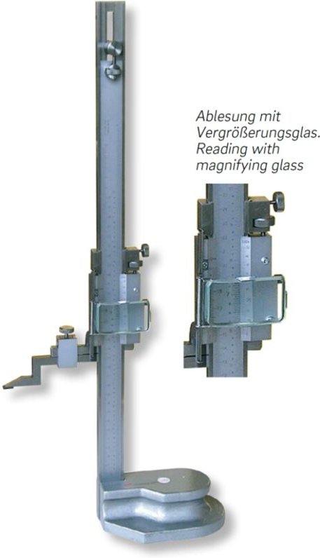 Ultra Präzision - Höhenmess- und Anreißgeräte mit Vergrößerungsglas mit Feineinstellung 600-1/20mm
