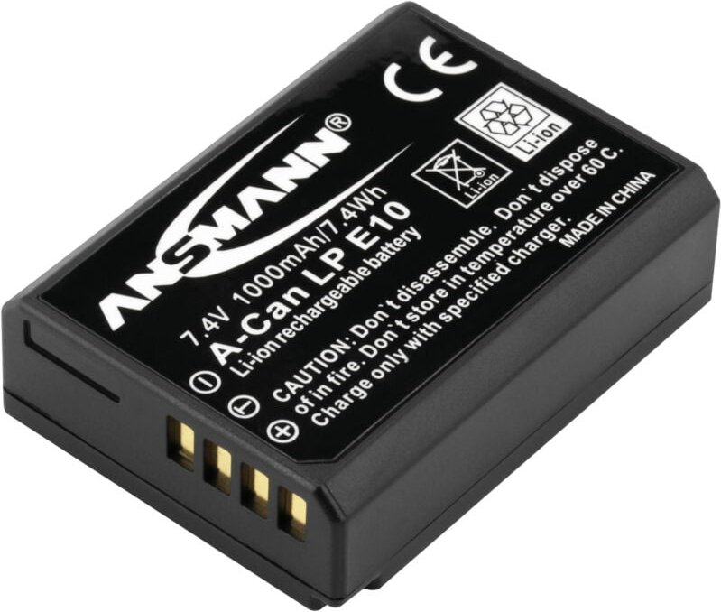 Ansmann - Li-Ion Akku A-Can lp E10 7,4V Typ 1000mAh, Leistungsstarke Batterie