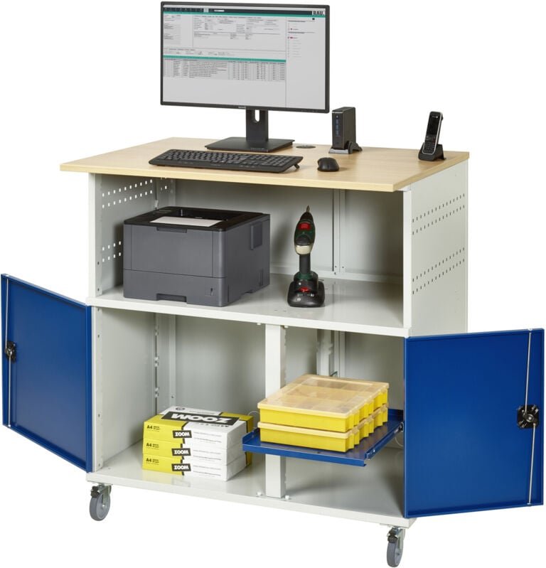 Rau Computer-Tisch ohne Monitorengehäuse mobil BxTxH 1100x800x1100mm