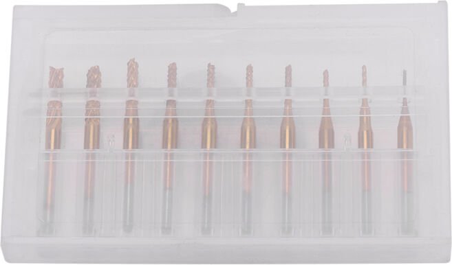 10 titanbeschichtete Rotationsgravierer, Durchmesser 0,8 mm bis 3,17 mm, 3,17 mm (1/8") Schaft