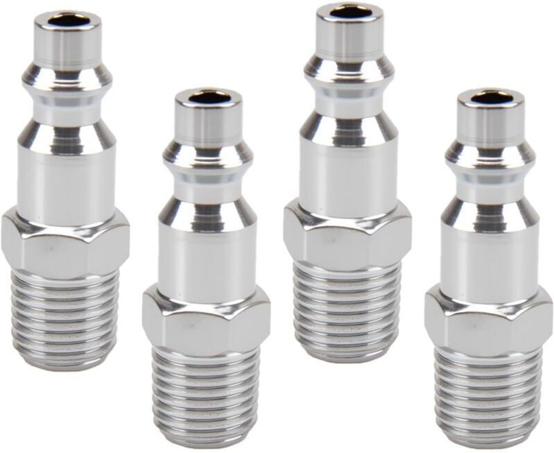 Druckluft-Schnellkupplung, 4 Stück 1/4"-Schnellkupplung (amerikanisches Außengewinde), amerikanische Druckluft-Kompresso...