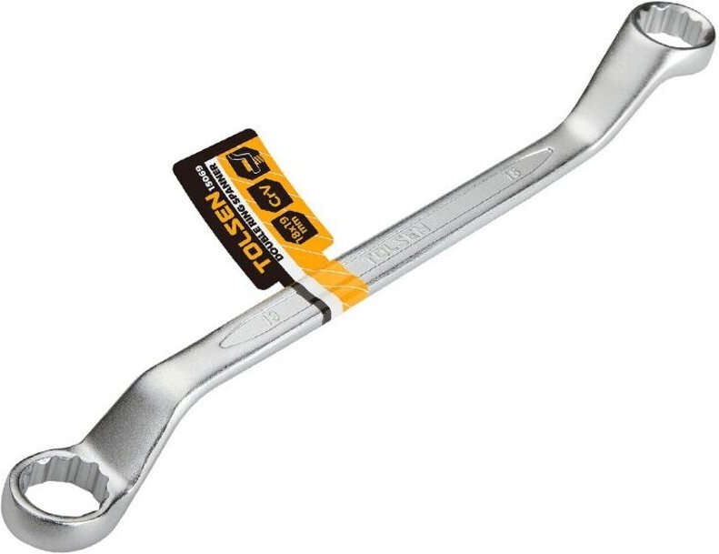 TOLSEN 21x23mm gekröpfter Ringschlüssel, Chrom-Vanadium-Stahl, hohe Haltbarkeit und Widerstandsfähigkeit