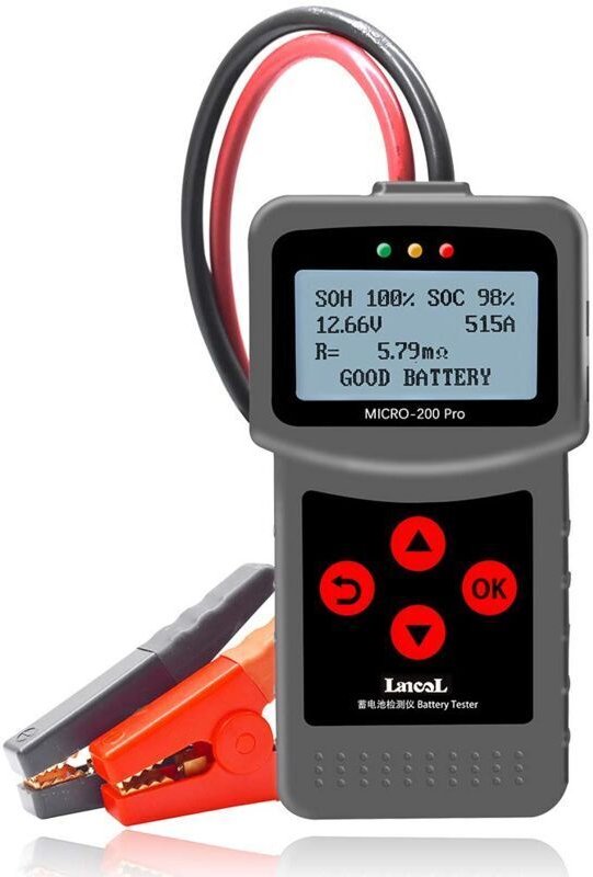 Vtizikl Testeur de Batterie pour Auto Voiture 12V 40-2000 CCA 3Ah-220Ah Testeur Alternateur Automobile pour Camion/Moto/...