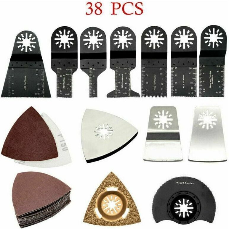 Oszillierende Sägeblätter individuell kombinierbar. Sägeblatt-Zubehörset für Multifunktionswerkzeuge. 38 oszillierende M...