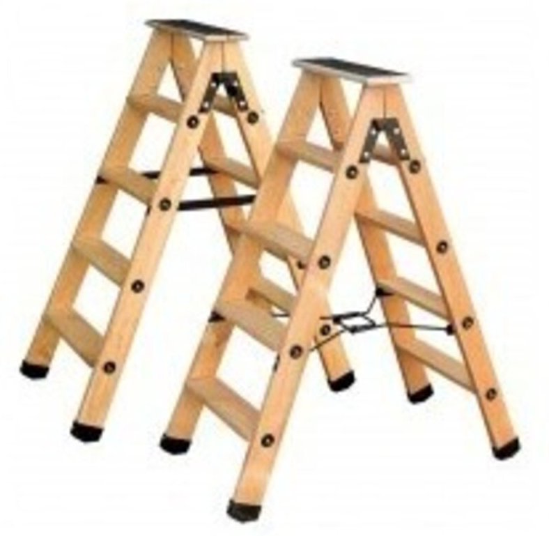 Doppelschrittleiter Prof 8marc +Tisch doppelt Aufstieg 8+Tisch