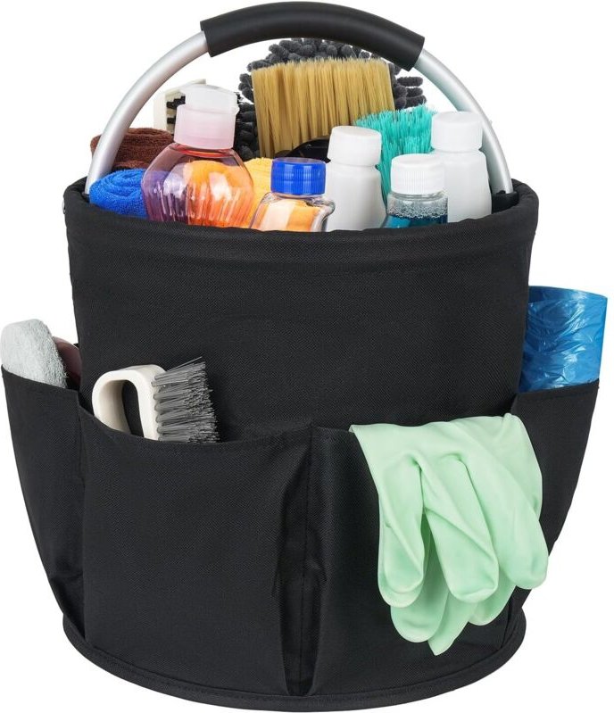 Reinigungskorb mit Griff, tragbare Mehrzwecktasche, praktischer Organizer für Reinigungsprodukte und Zubehör