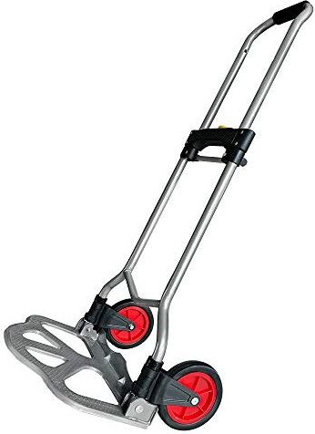 Sackkarre Klappbar Transportkarre Stapelkarre Handkarre mit Teleskoprahmen aus Poliertem Stahl (Tragkraft 60 kg) NAIZY