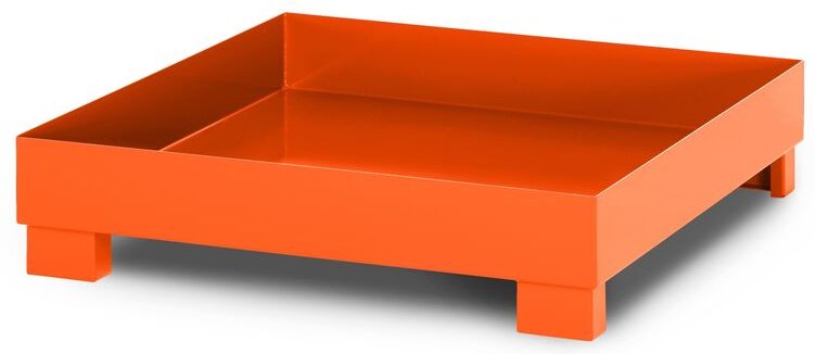 RR Industrietechnik Auffangwanne aus Stahl für 4x 200 Liter Fass ohne Gitterrost RAL 2004 reinorange