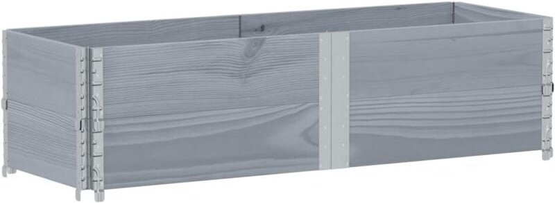 Vidaxl - Paletten-Aufsatzrahmen 2 Stk. Grau 150x50 cm Massivholz Kiefer