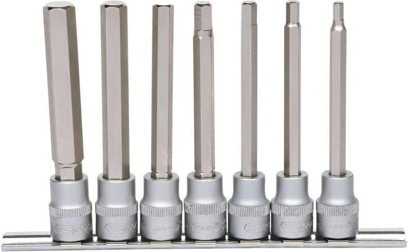 3/8' Bit-Stecknuss-Satz Innensechskant, lang, 7-tlg