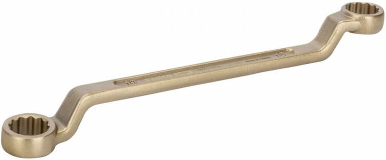 Bahco Doppelringschlüssel, gekröpft, funkenfrei, Aluminiumbronze, 30 + 32 mm - NS011-3032