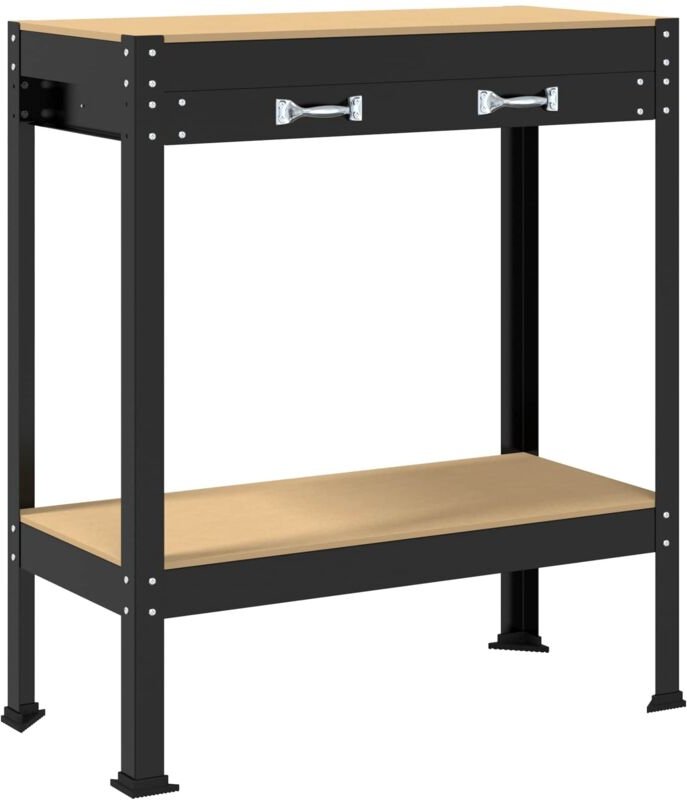 Werkbänke mit Schubladen Schwarz 80 x 40 x 91 cm Holzwerkstoff vidaXL