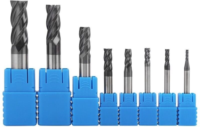 8-teiliges Set 2-12 mm 4-schneidiger Hartmetall-Schaftfräser aus Wolframstahl