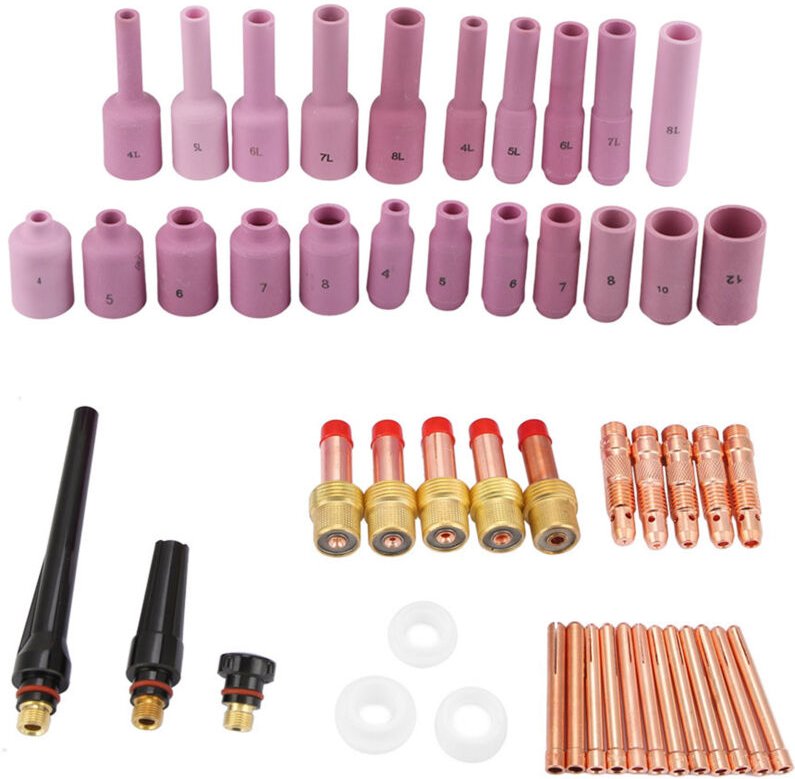 Packung mit 50 Verbrauchsmaterialien für WIG-Schweißbrenner der Serien WP-17/18/26