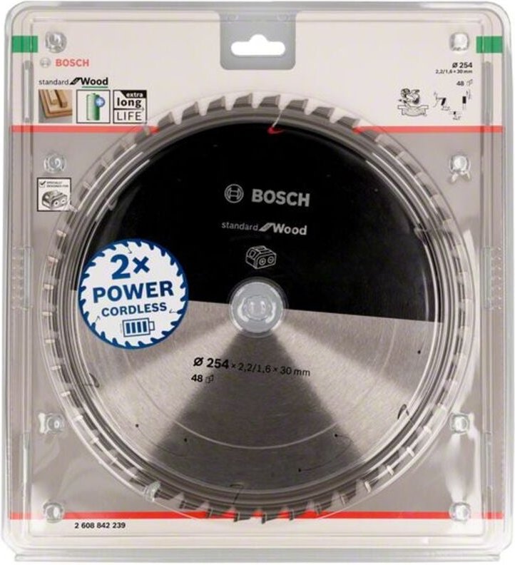 Pro Wood cordless Kreissägeblatt, 254 x 2,2 x 30 mm, T48