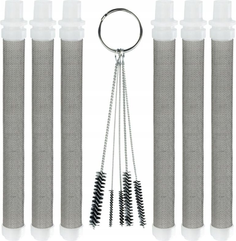 Rosfix Set Filter 60 Mesh & Reinigungsbürsten – 6x Fingerfilter 96,8 mm + 5x Düsenbürste Für Farbspritzgerät Metall & Ku...