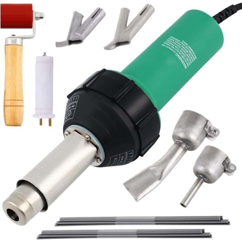 1600-W-Heißluft-Kunststoffschweißgerät, PVC/TPO-Vinyl-Heißluftpistole mit Düsen, Heißluftpistole mit einstellbarer Tempe...