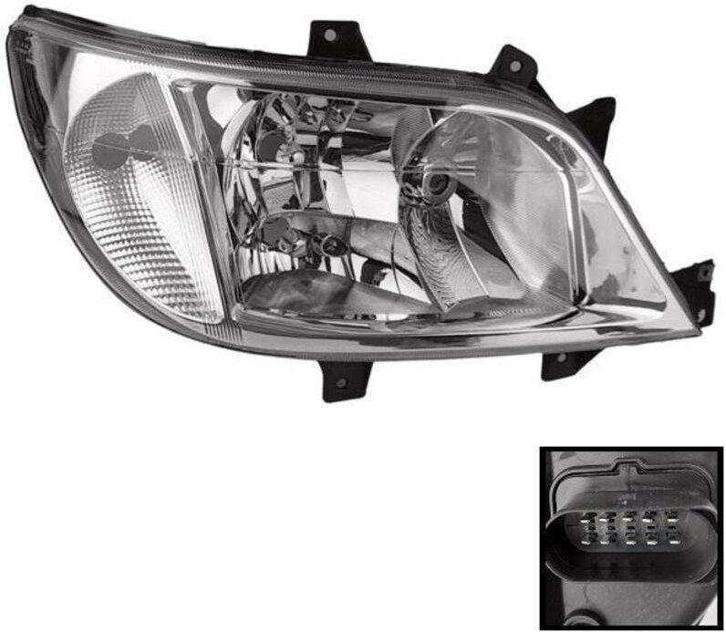 Rechtscheinwerfer Minibus Mercedes Sprinter, Karosserie, Ladefläche, Transporter, elektrischen Einstellungen 2001-2007