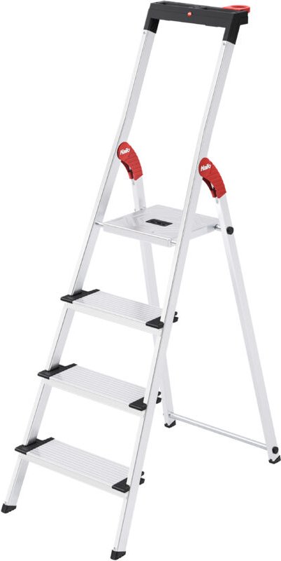 Hailo L75 ComfortLine, Alu-Sicherheits-Stehleiter, 4 Stufen