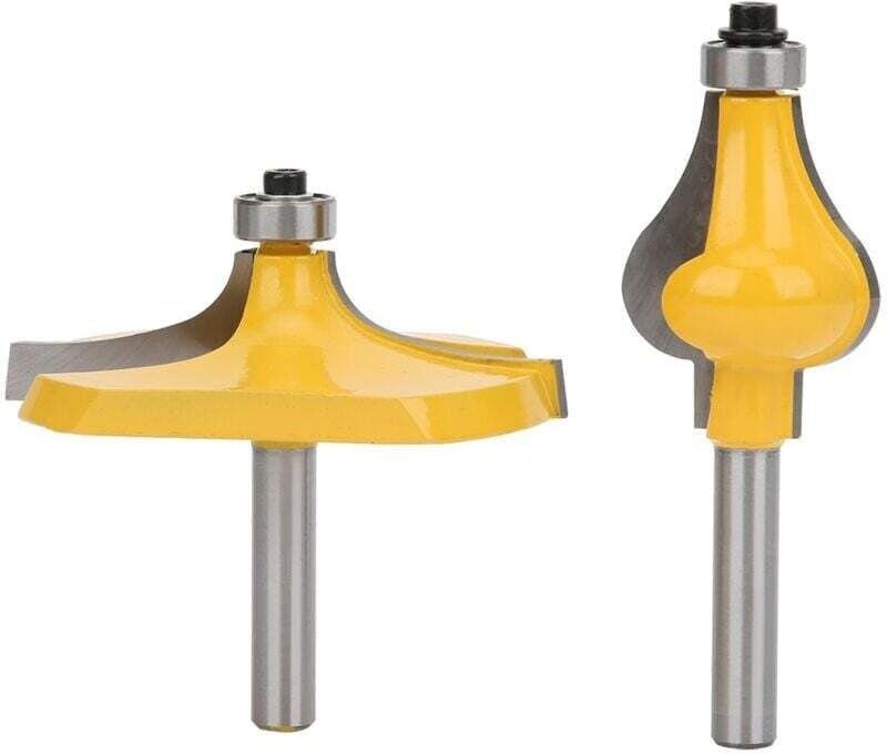 Fräser-Set mit 8-mm-Schaft, 2-teilig, mit Kugellager, Holzbearbeitungsfräser