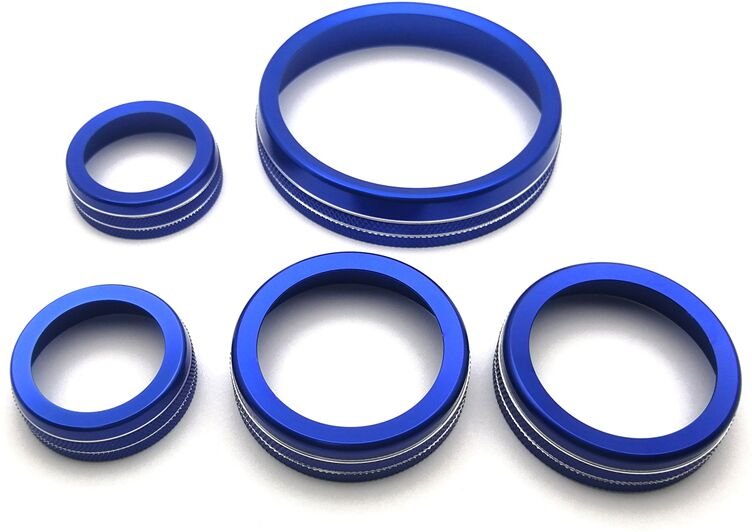 Tlily - 5 Stück Blau Klimaanlage Scheinwerferschalterknopf 4WD Radantrieb Anhänger Schaltknaufabdeckung für 21-22 Ford B...