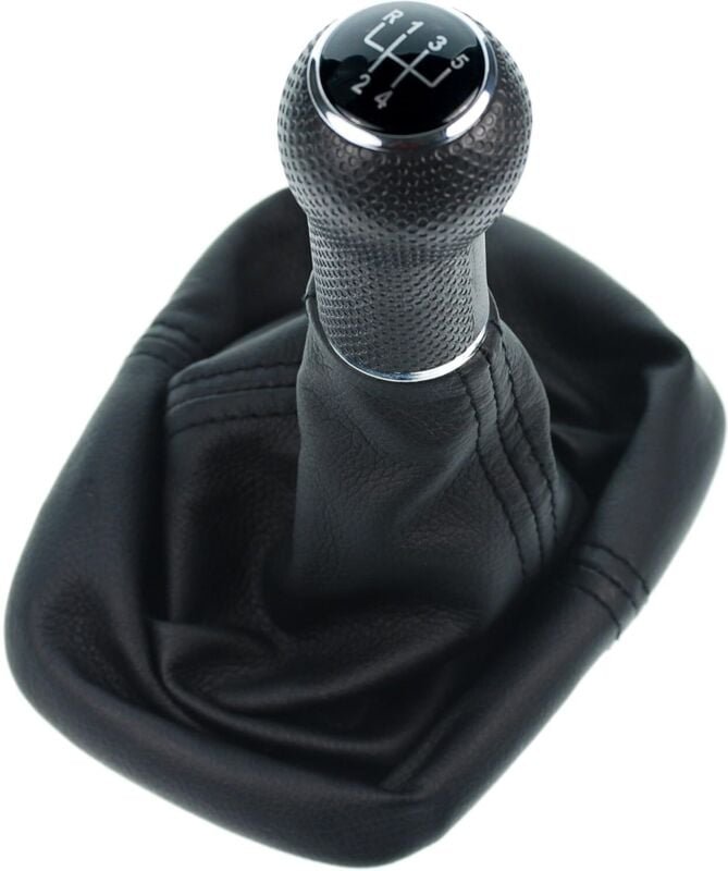Schaltsack und Schaltknauf (12 mm), kompatibel mit VW Golf 1, 2, 3, Polo 3, 6N 5-Gang-Getriebe, Plug & Play, Schwarz