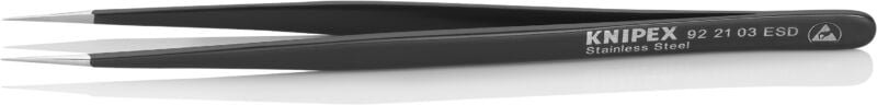 92 21 03 esd esd Pinzette 1 Stück Spitz, fein, extra dünn 140 mm - Knipex