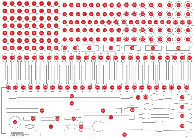 KS TOOLS Leere Schaumstoffeinlage zu 821.0221 ( 821.0221-97 )