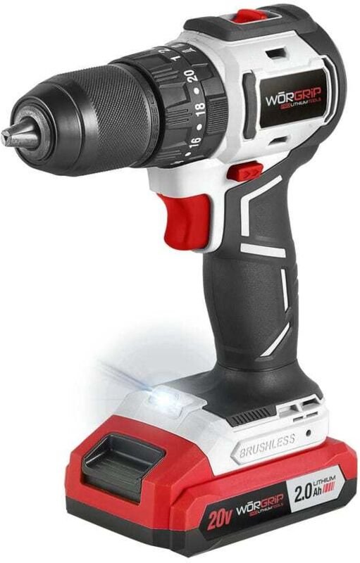 Kompakter bürstenloser Bohrhammer 20V 1 Akku 2,0Ah Worgrip
