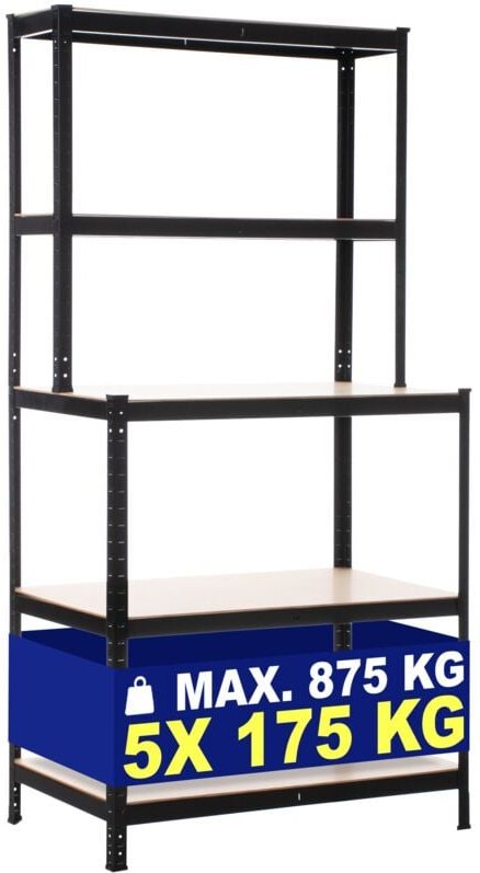 Steckregal mit Werkbank schwarz