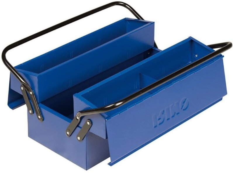 Werkzeugkasten 2 Griffe und 3 Tabletts 400x210x190mm 902021 Irimo