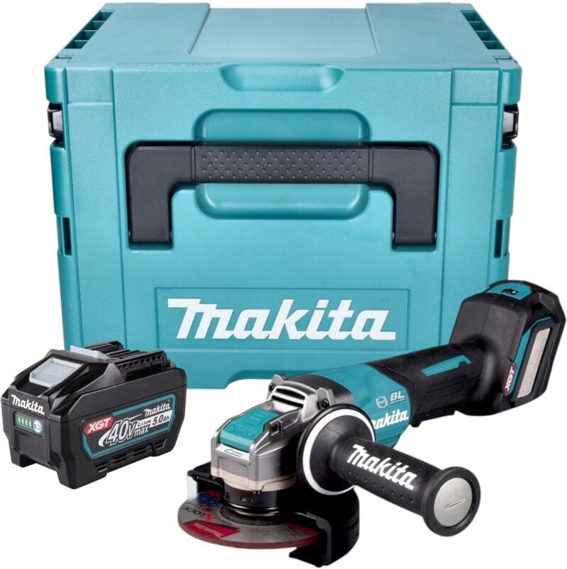 Makita GA 044 GT101 Akku Winkelschleifer 40 V max. 125 mm X-LOCK Brushless + 1x Akku 5,0 Ah + Makpac - ohne Ladegerät