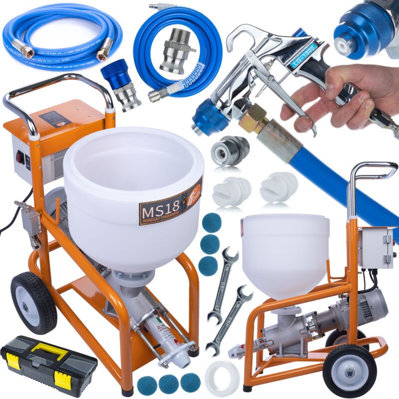 Rosfix MaxStream18 Putzmaschine – 1800 W, 12 l/min, 28 l Tank Für Gips-, Kalk-, Zementputz & Spachtelmasse 40 bar Druck ...