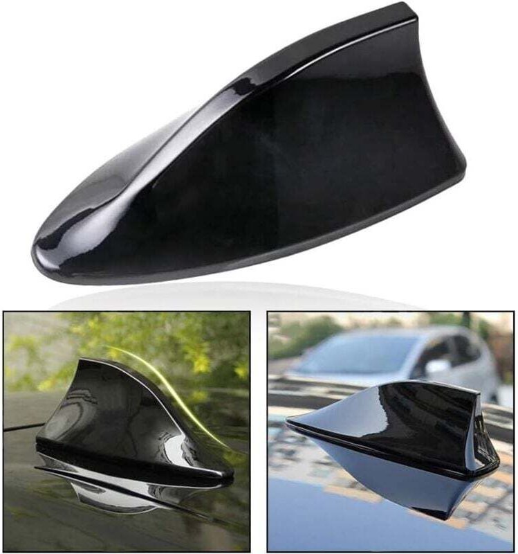 Haifischflossenantenne, Universal-Autoantenne Autodachantenne am fm Radiosignalantenne Autodachflosse mit Kleber, Schwar...