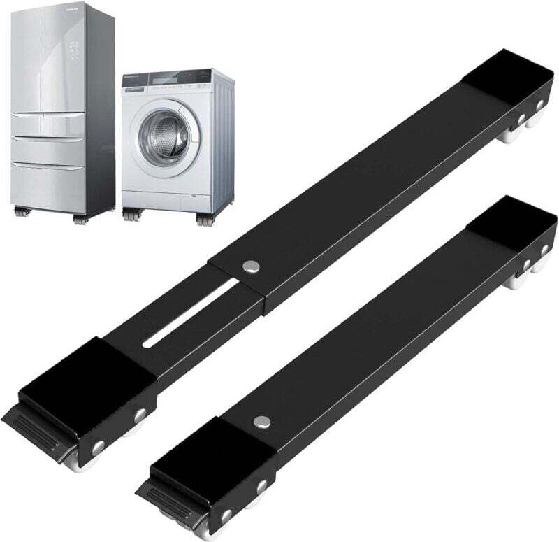 Waschmaschinenuntergestell mit Bremse, verstellbares fahrbares Untergestell für Waschmaschine, Trockner, Kühlschrank, Tr...