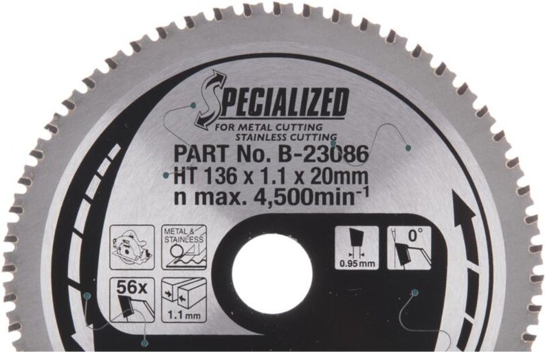 Sägeblatt für Edelstahl 136 x 20 mm • 56 Zähne - Makita