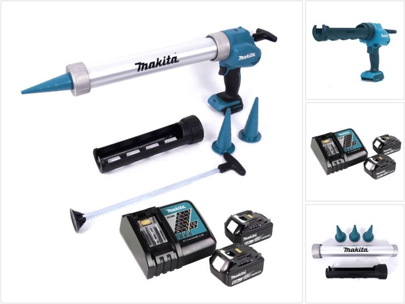 Makita DCG 180 RGX Akku Kartuschenpistole 18 V 300 / 600 ml + 2x Akku 6,0 Ah + Ladegerät