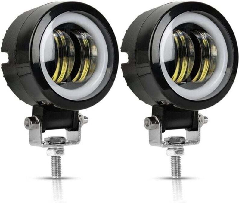 ZVD - 2 pièces moto led travail lumière phare led 20w antibrouillard avec ouverture voiture led ange eye projecteur