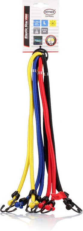 HEYNER® Gepäckspinne 8 x 40 cm Gummi-Spannseile 8-Armig Elastisch Gepäckspanner mit Stahlhaken Sichern und Tragen von La...