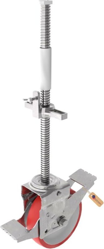 GeZu Impex Gerüstrolle 500 mm Lenkrolle mit Spindel Ø38 mm 150 x 50 mm (600 kg) Gerüsträder mit Stahlspindel Spindelroll...