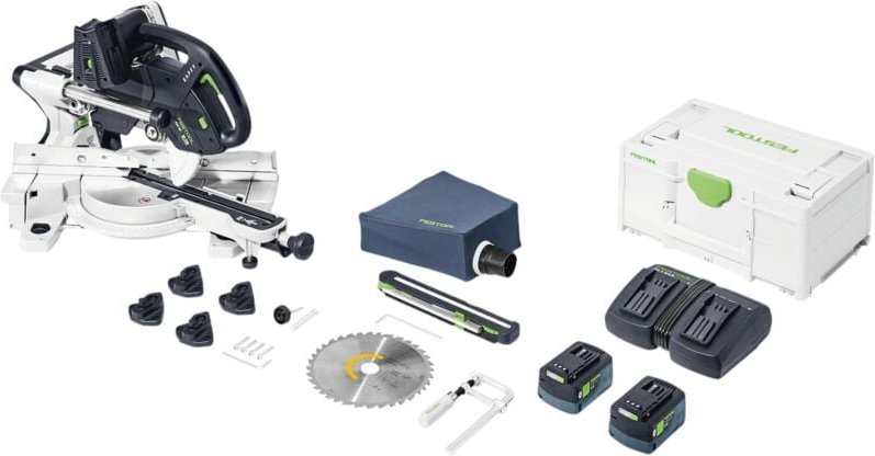Akku-Kapp-Zugsäge ksc 60 eb 5,0 I-Plus kapex, incl. Energie-Set 2x5 Ah, Kreissägeblatt, Zubehör, Systainer - Festool